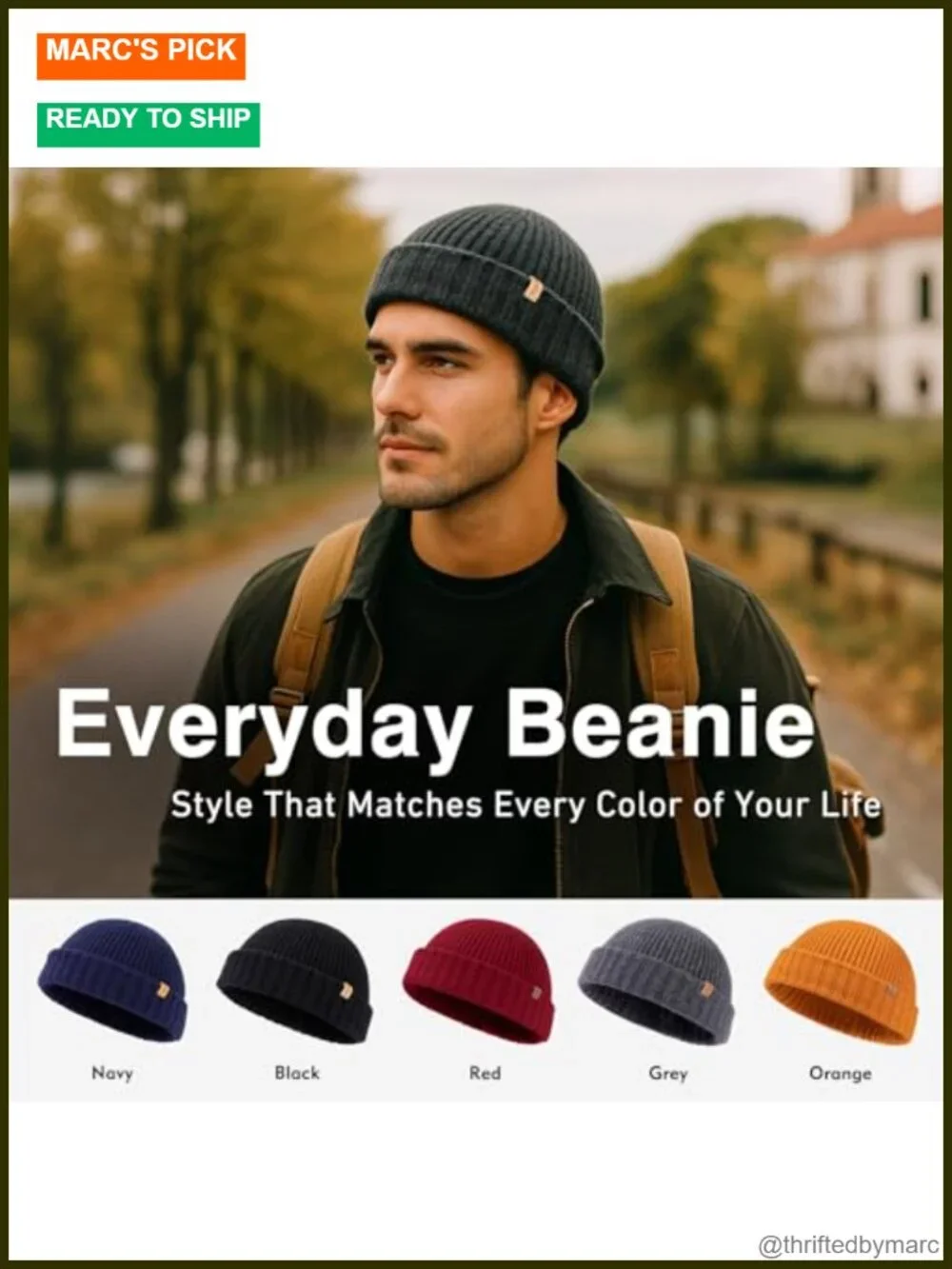100% Merino Wool Beanie - Winter Skull Cap Cuffed Hat Men Women